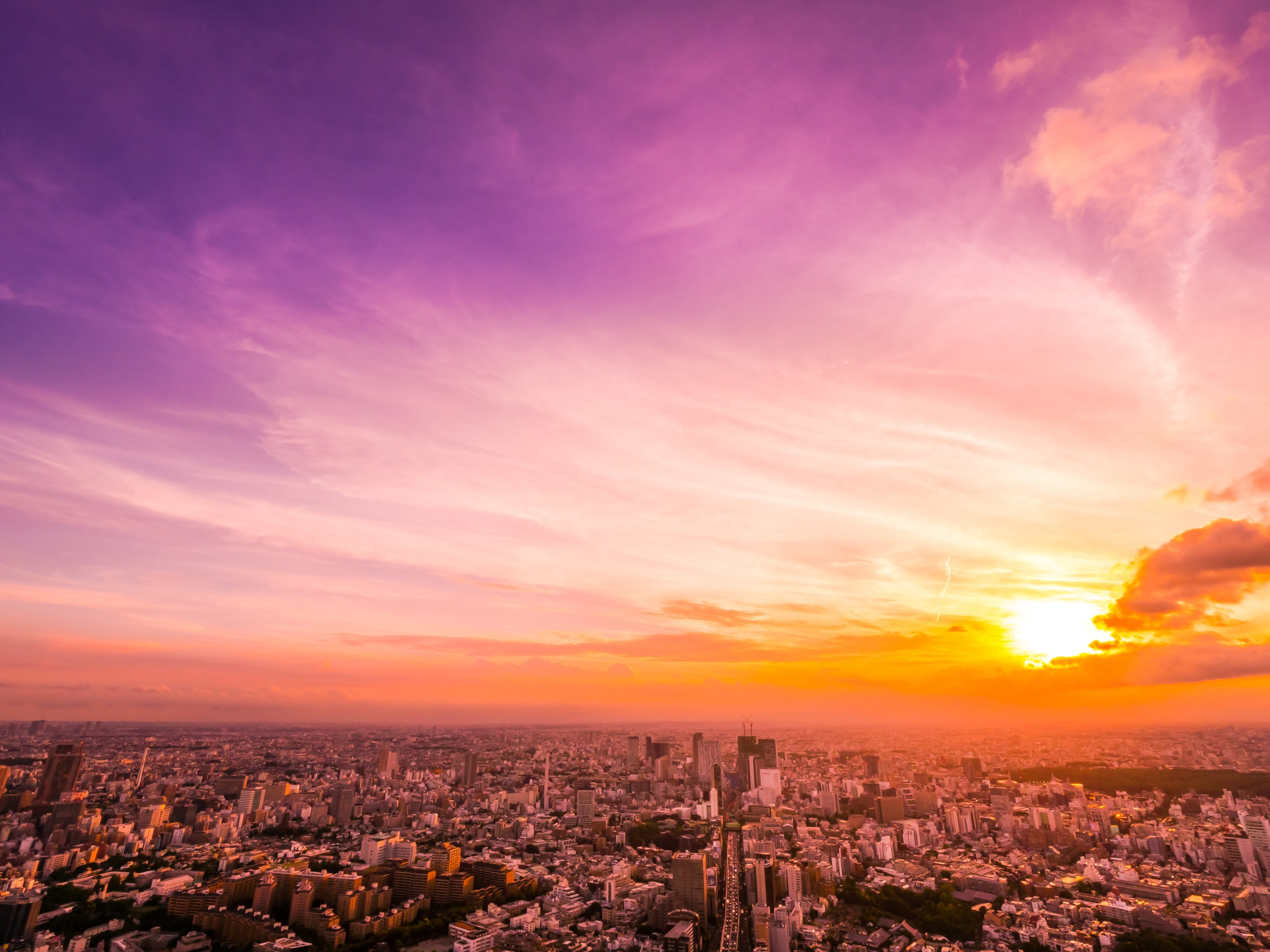 city scape golden hour