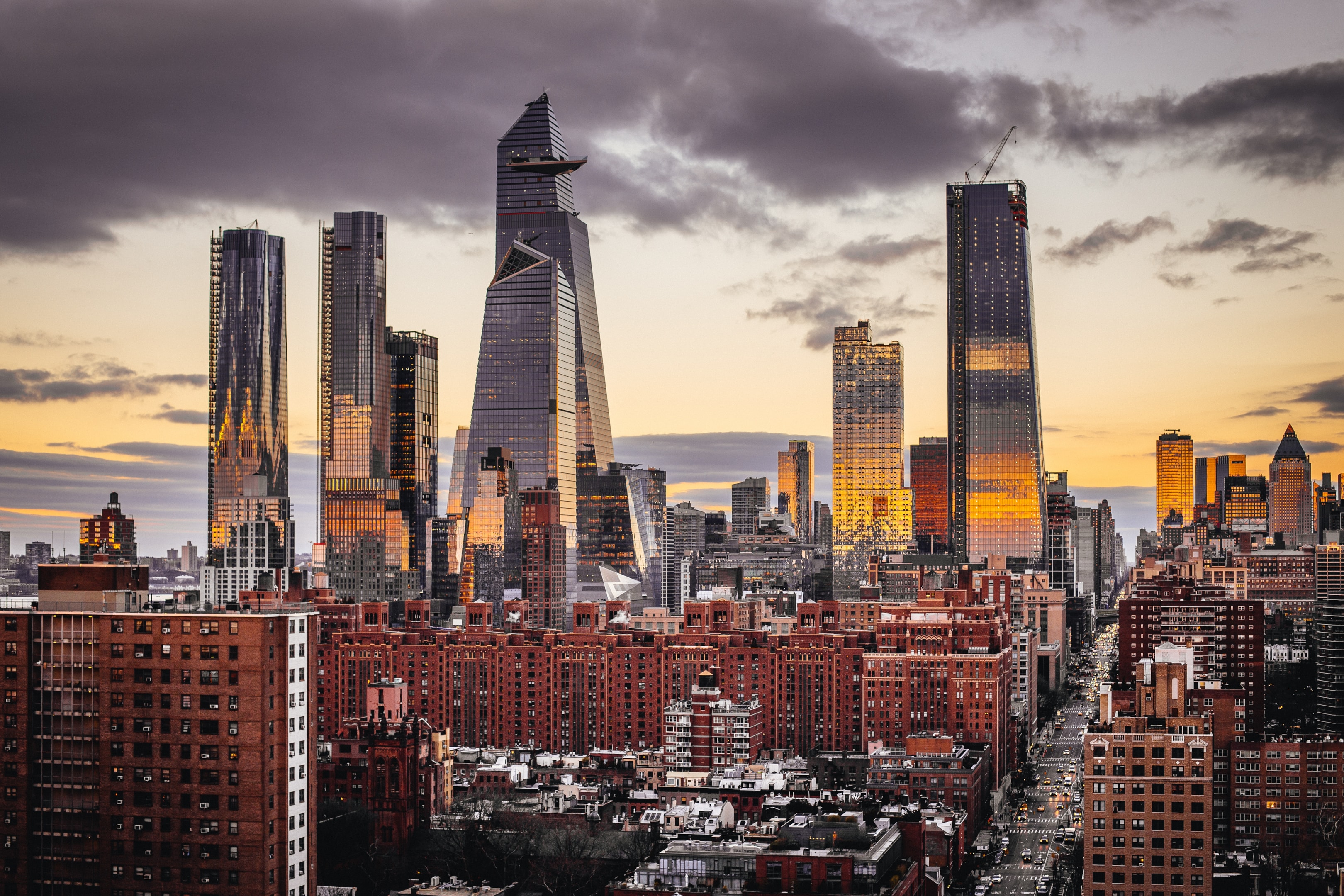 skyscrapers golden hour