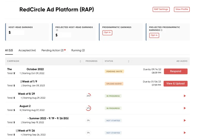 redcircle podcasting ad platform 