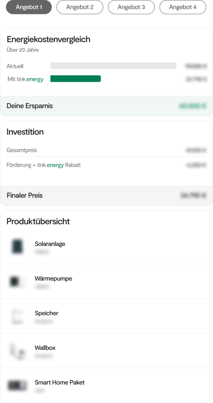 Einsparungs-Rechner mit fertiger aber noch nicht freigeschaltetet Auswertung