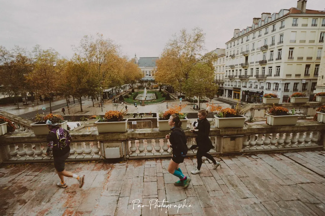 La place Jean Jaurès à Saint-Étienne, un point de passage du parcours.