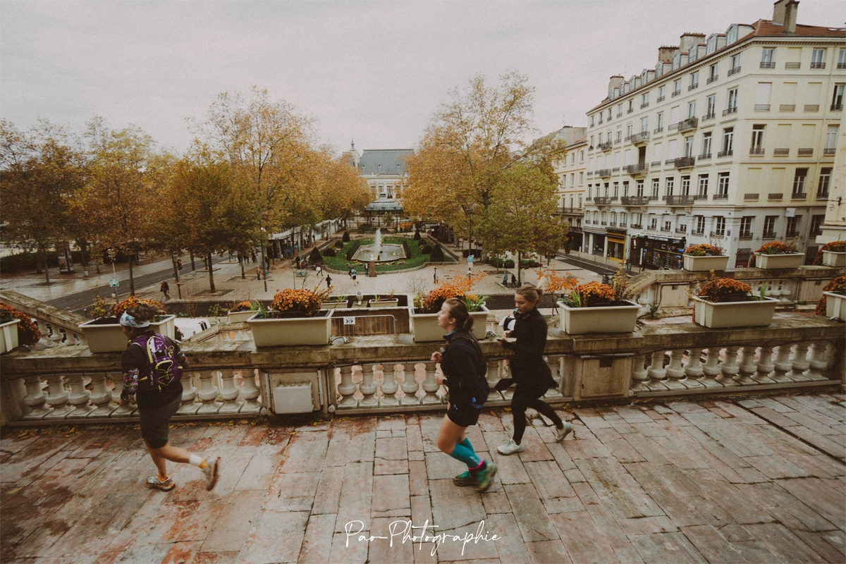 La place Jean Jaurès à Saint-Étienne, un point de passage du parcours.
