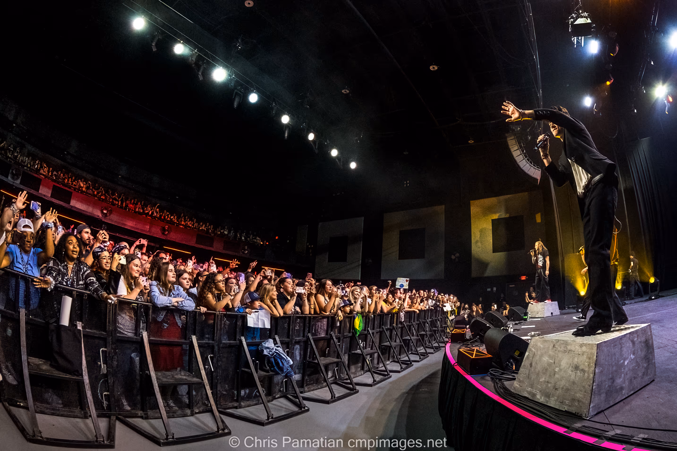 Fans watching artist perform