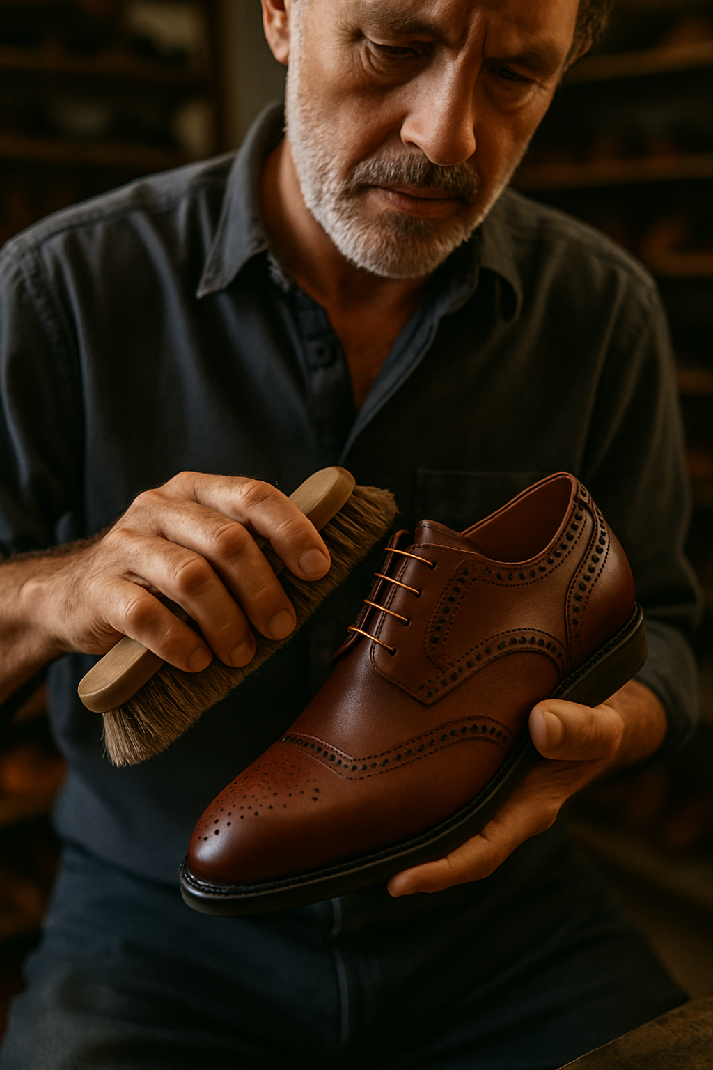 Alicante Artisan brushing Shoe for Handmade Craft of making Dress Shoes by Alistair Grey