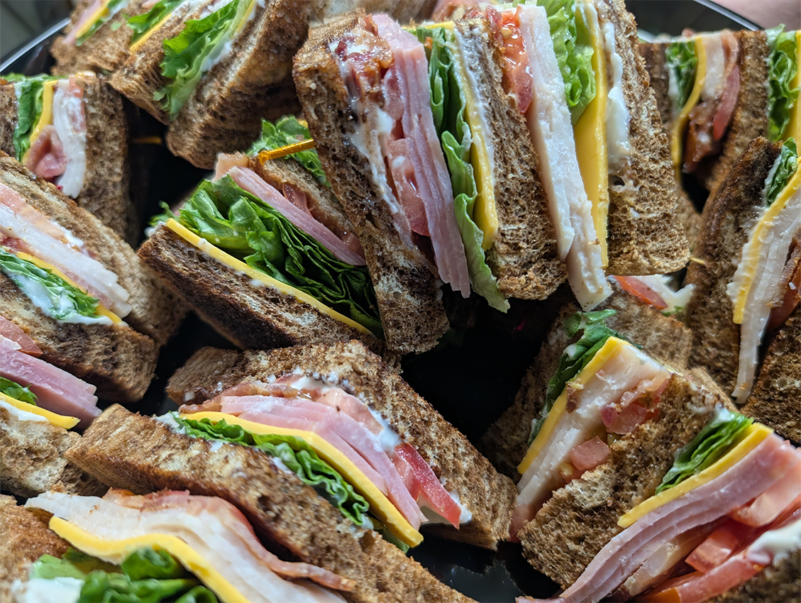 Farmhouse Cafe club sandwich close up