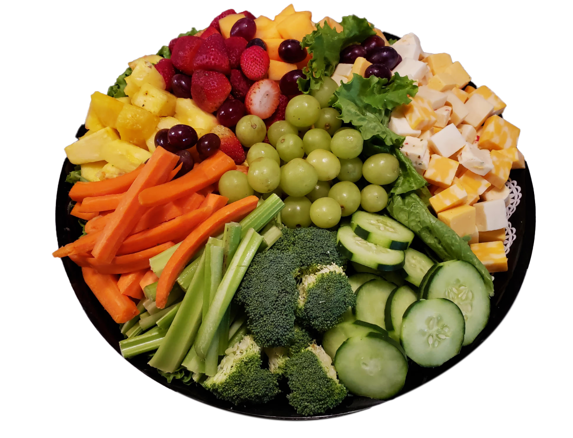 A fruit and vegetable plate for catering