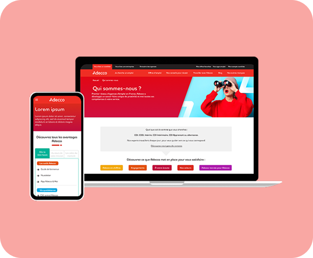 Mockup ordinateur et mobile page Adecco