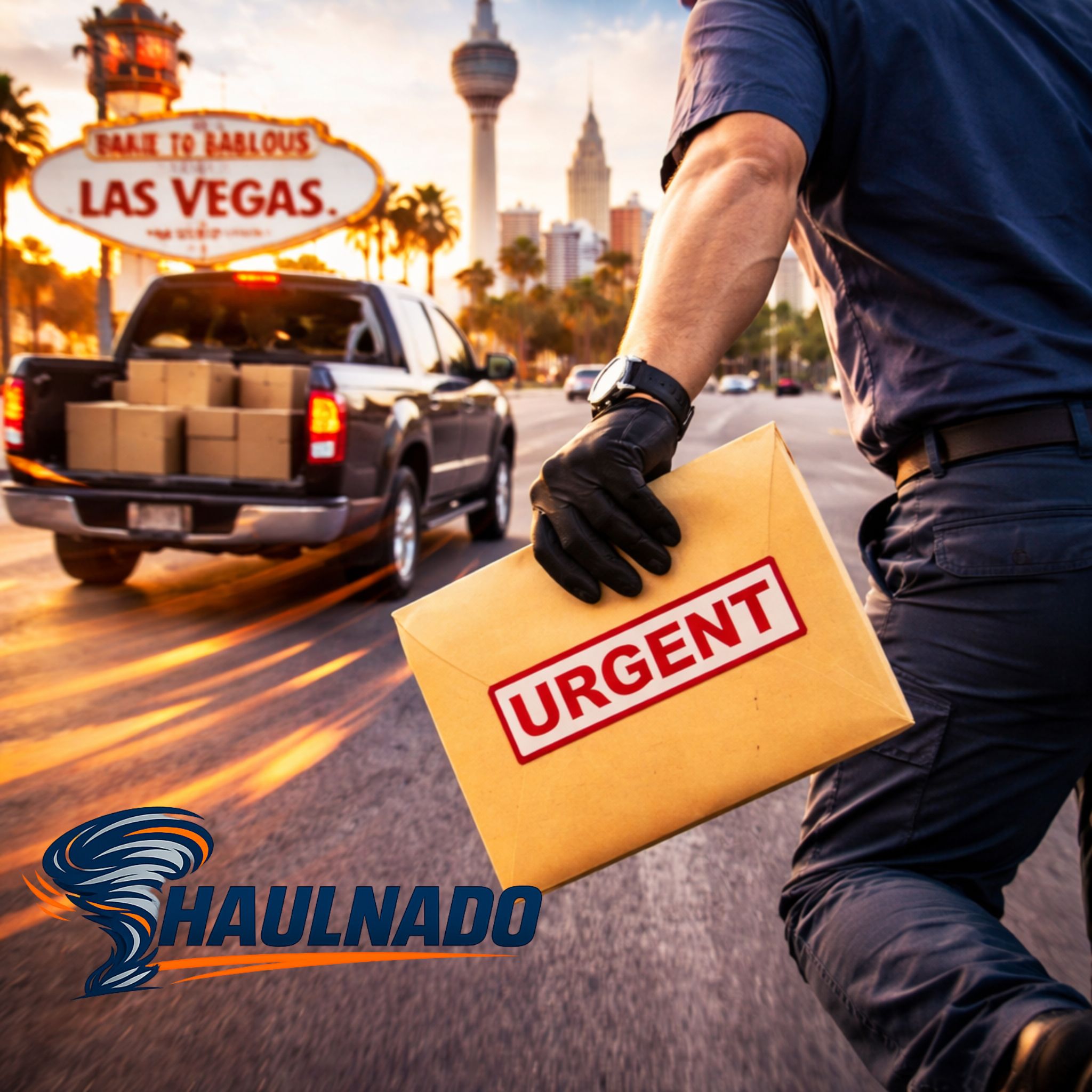 Haulnado rush courier service, fast local pickup and urgent package delivery in Las Vegas.