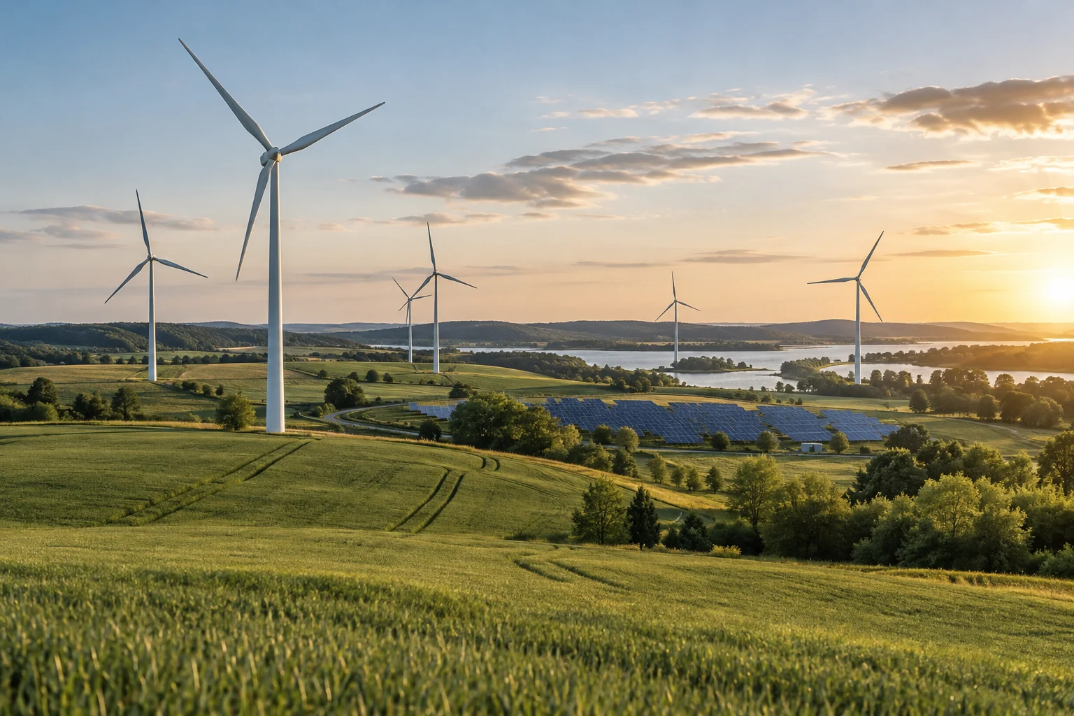 Energetyka odnawialna — ilustracja wygenerowana z użyciem AI