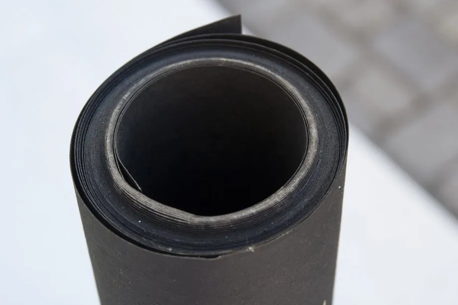 a black roll of paper
