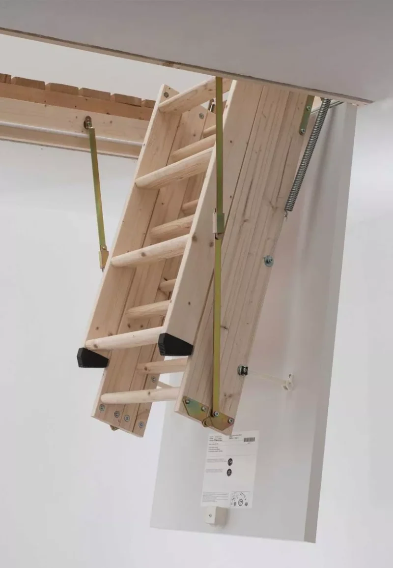 a wooden ladder on a wall