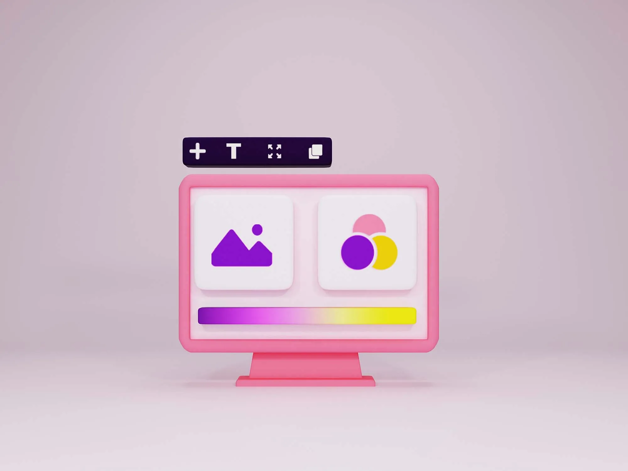 3d render of computer with gradients