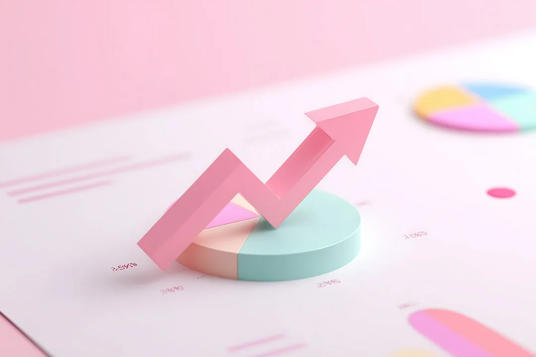 3d render of chart arrow