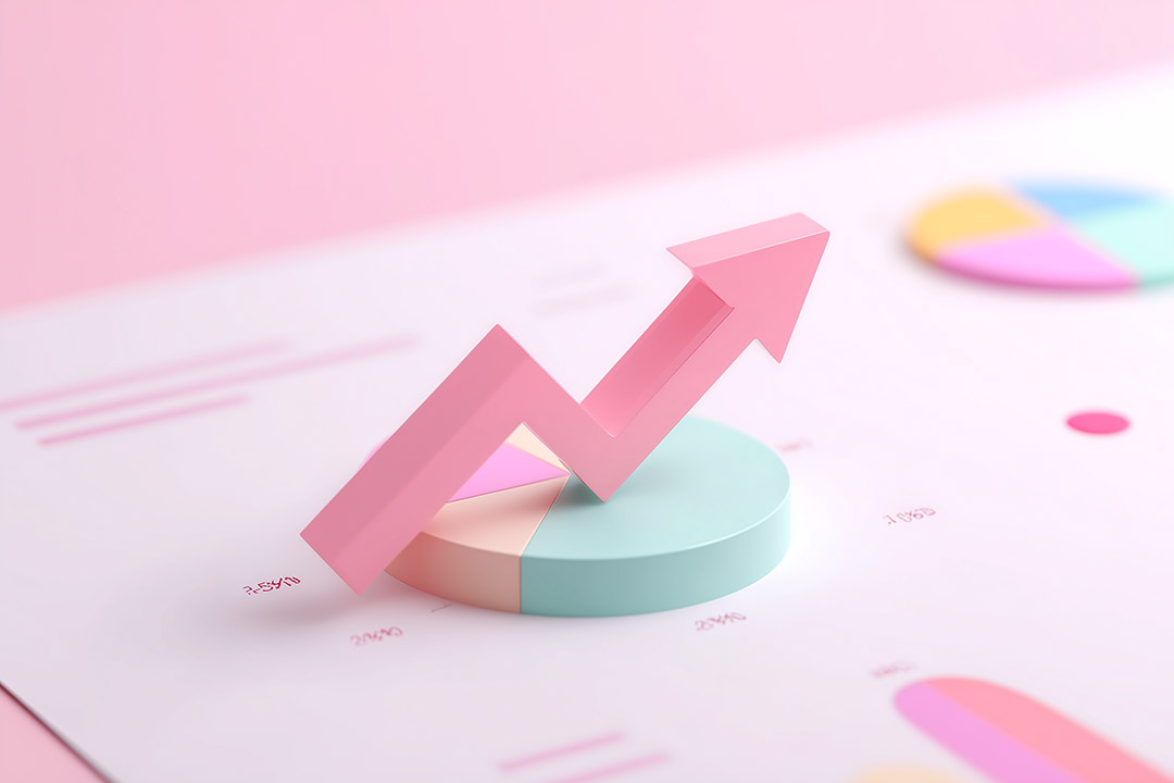3d render of chart arrow
