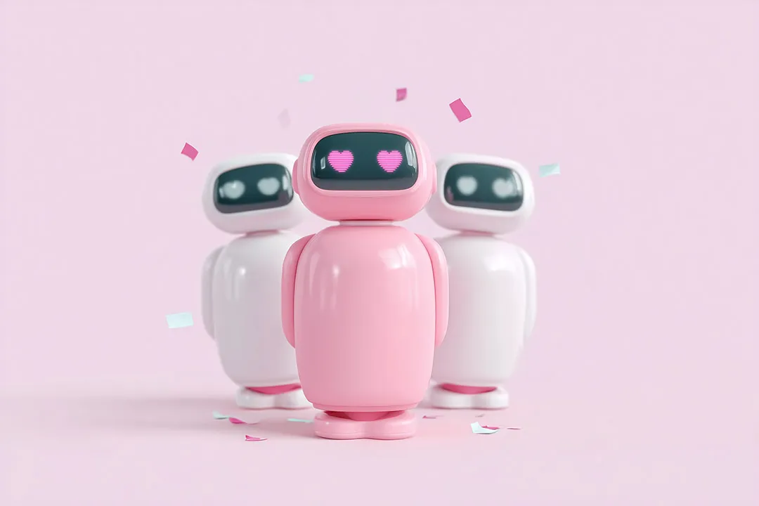 3d render of three robots