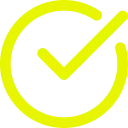 Yellow checkmark inside a circular outline.