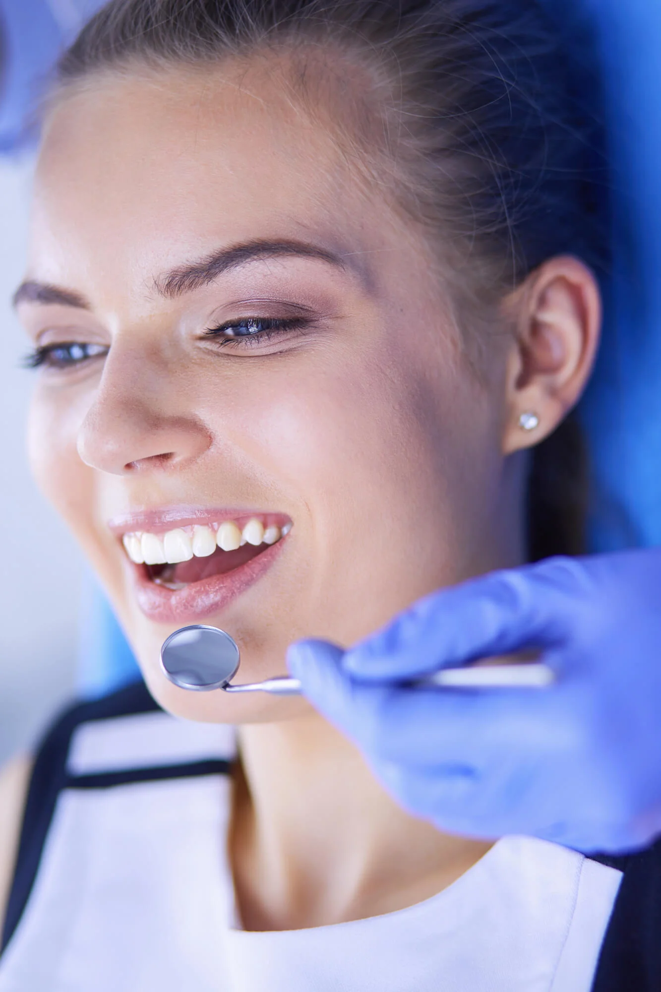 Patient smiling after visiting a dentist in Spartanburg, SC