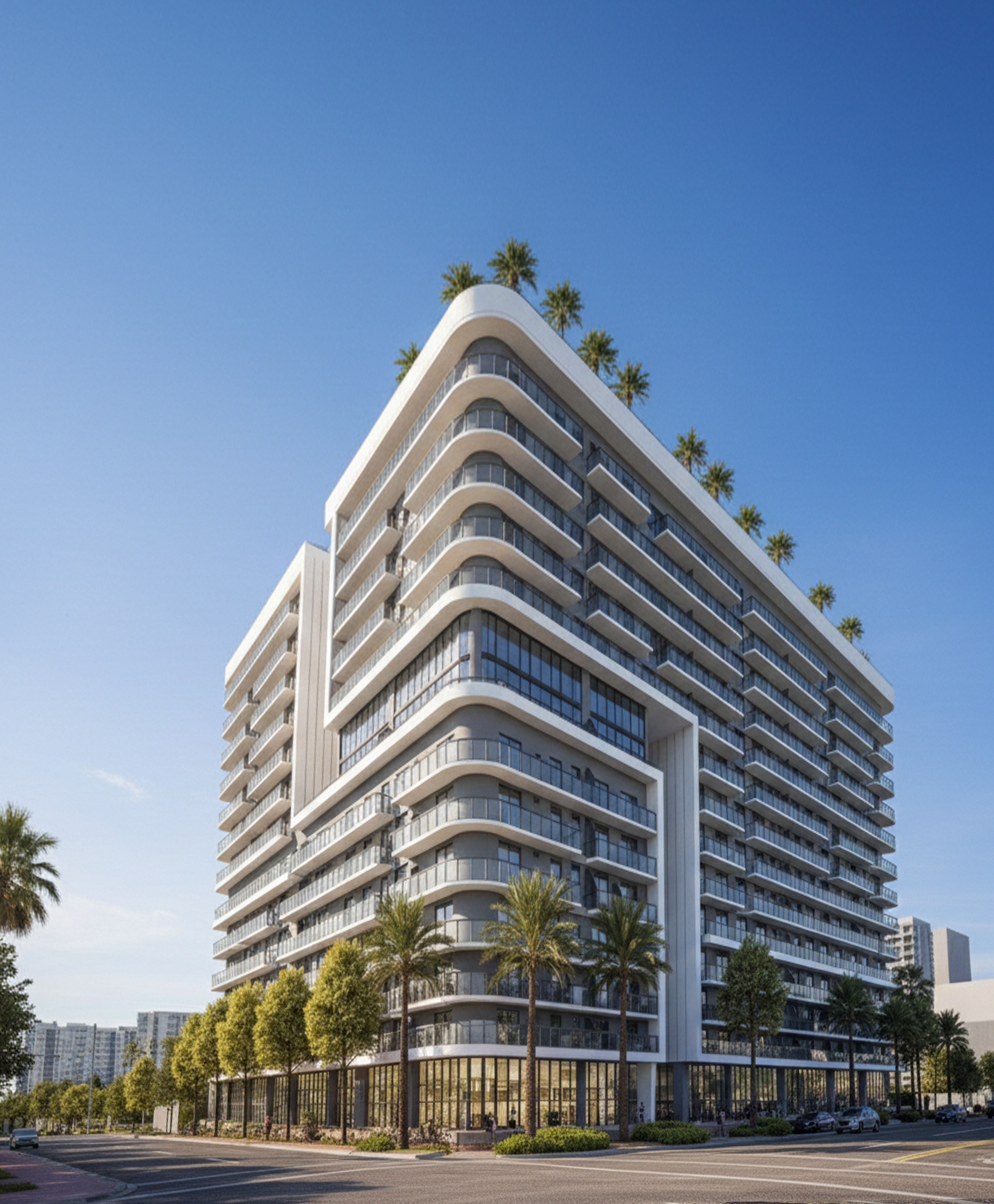Rising just south of North Shore Park’s tennis courts and ballfields, this 14‑story mixed‑use tower will energize the heart of Miami Beach’s North Beach Town Center with 232 contemporary apartments atop 16,045 square feet of ground‑floor retail and dining.