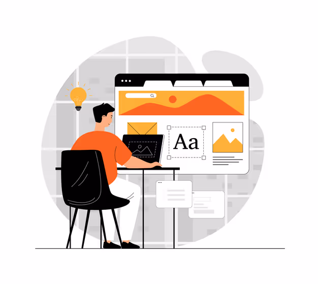 Illustration d'un webdesigner