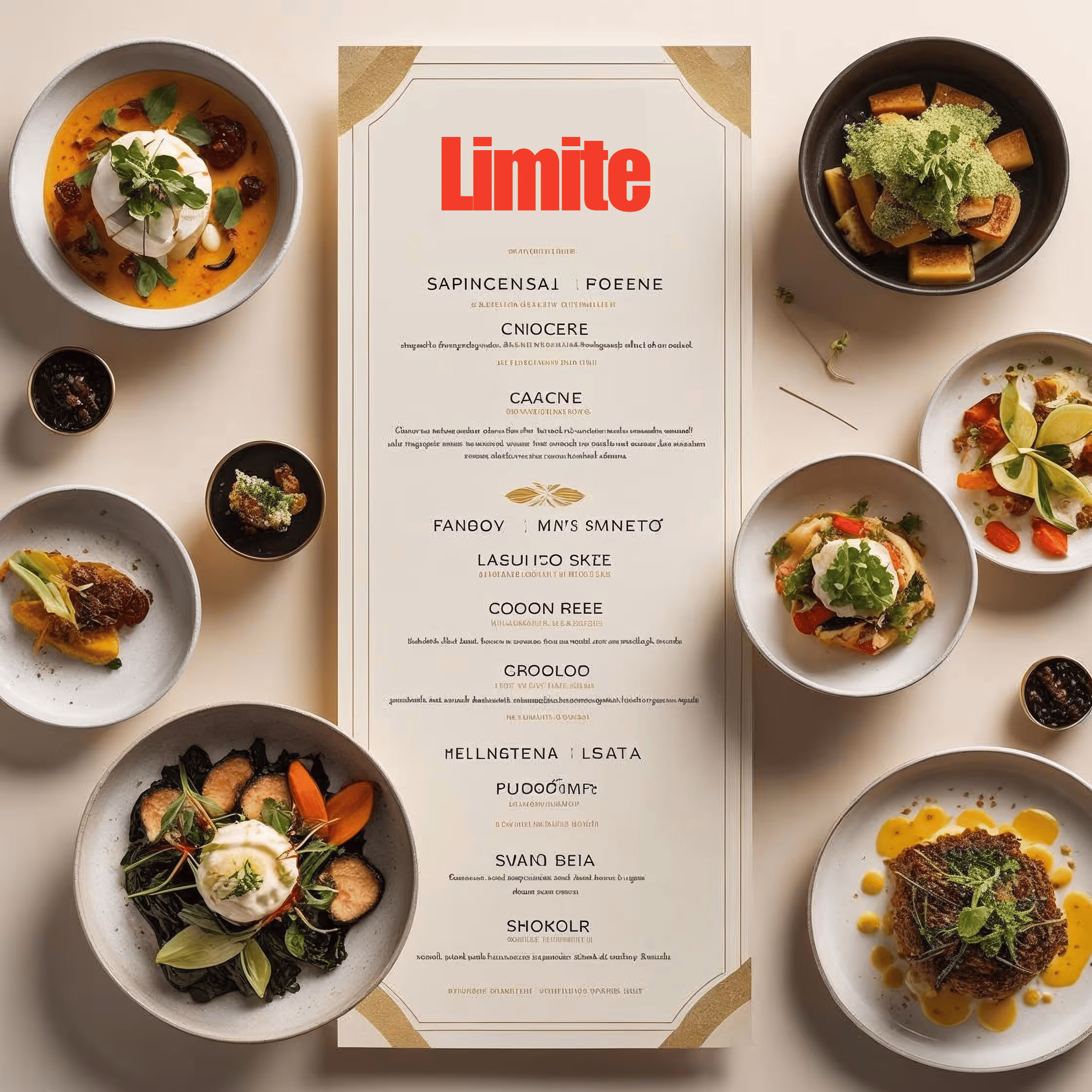 mockup d'une carte gastronomique LIMITE