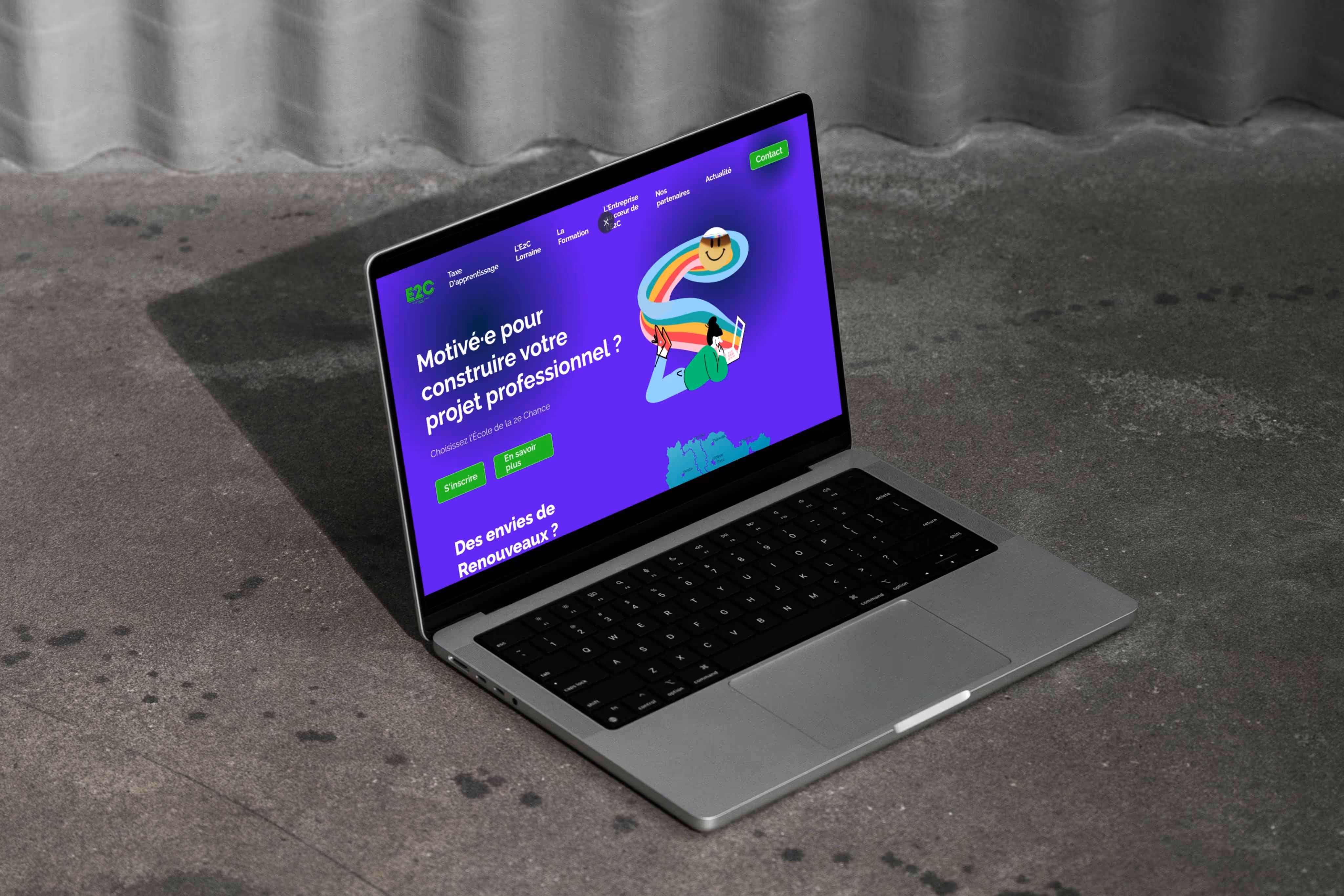 Mockup d'un pc qui affiche un site internet