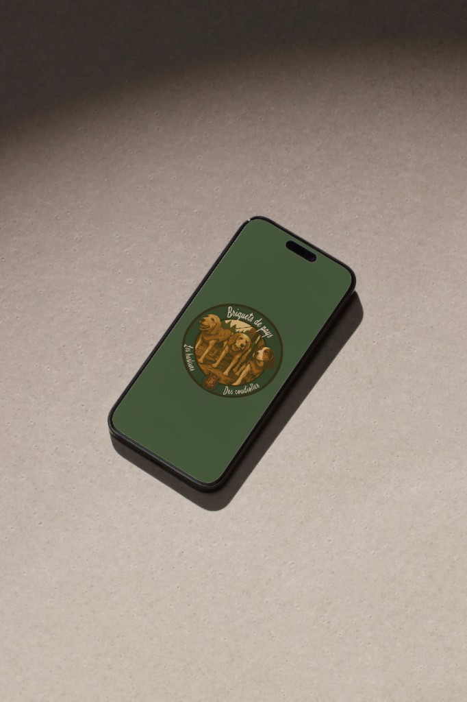 mockup téléphone avec le logo briquet de pays