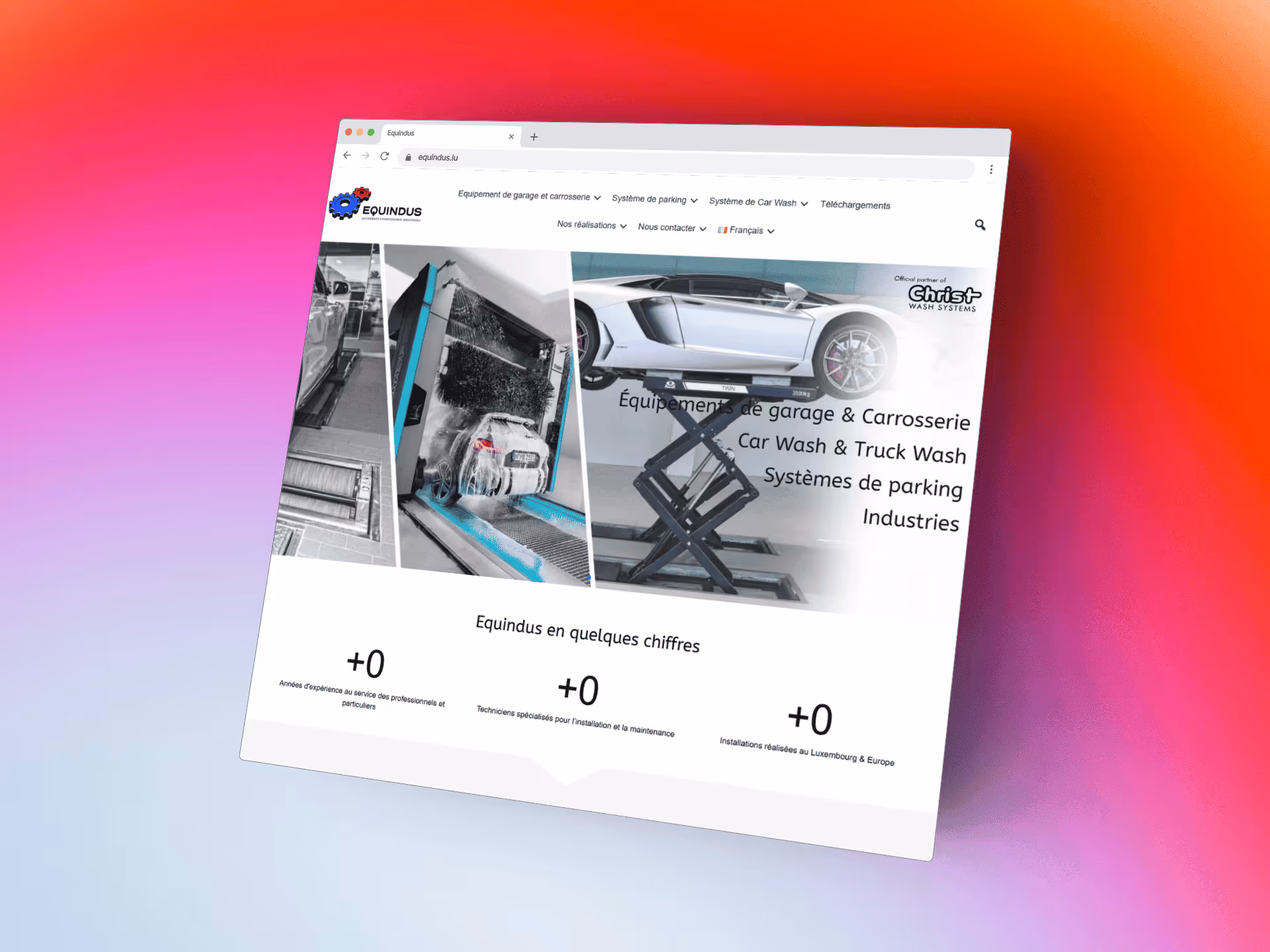 Mockup site Equindus.lu
