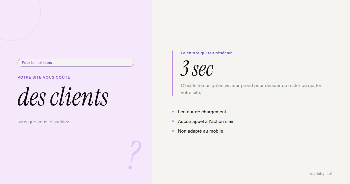 Artisan : les signes qui prouvent que votre site web freine votre croissance — illustration