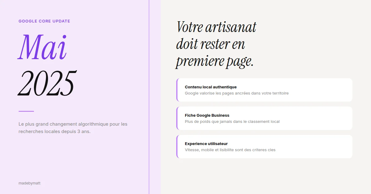 Mise à jour Google 2025 : comment votre entreprise artisanale reste visible — illustration