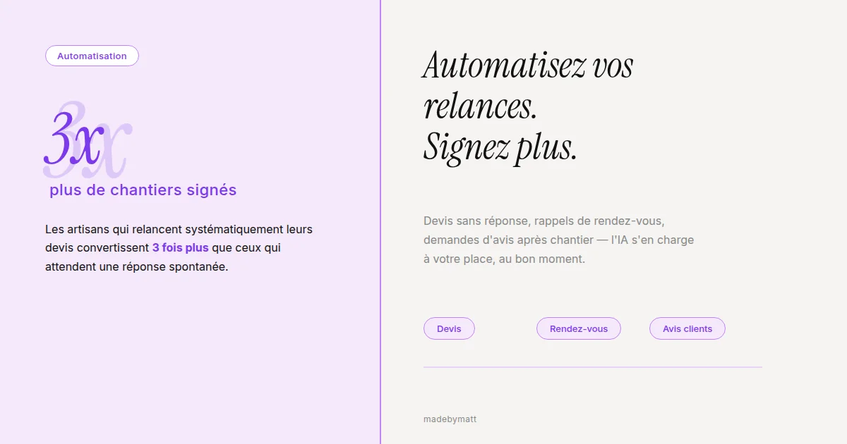 IA et artisans : automatisez vos relances clients et ne perdez plus un chantier — illustration