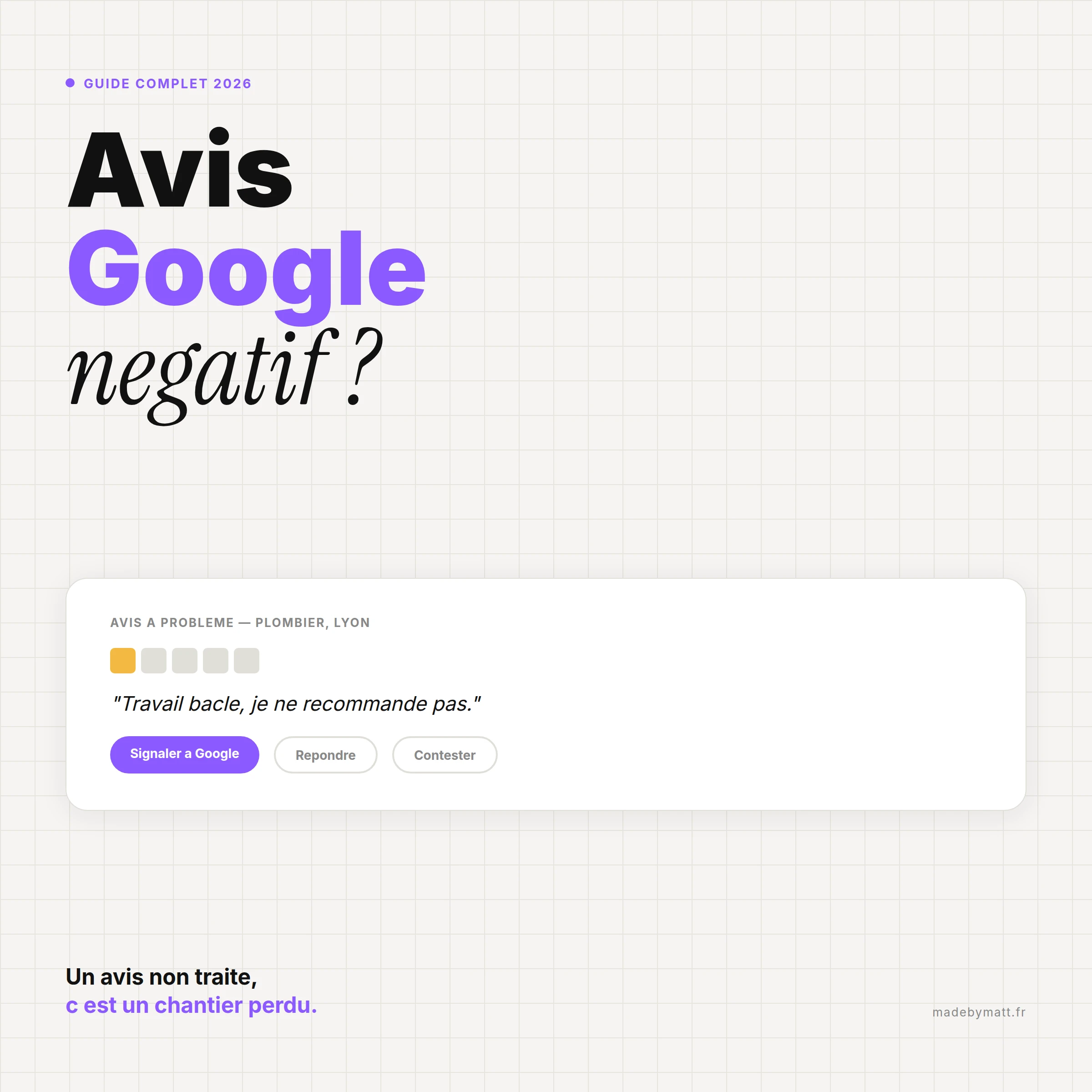 Comment supprimer un avis Google négatif : le guide complet pour les artisans en 2026 — illustration