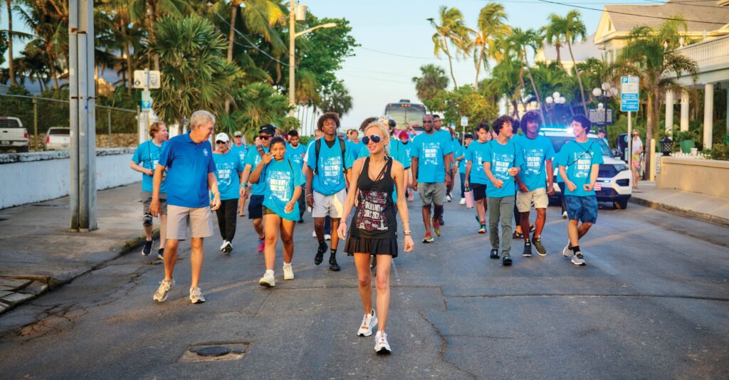 Lauren Book takes part in a previous year’s “Walk in My Shoes” event, raising awareness for childhood sexual abuse, something that affects 1 in 3 girls and 1 in 5 boys. LAUREN’S KIDS/COURTESY PHOTOS