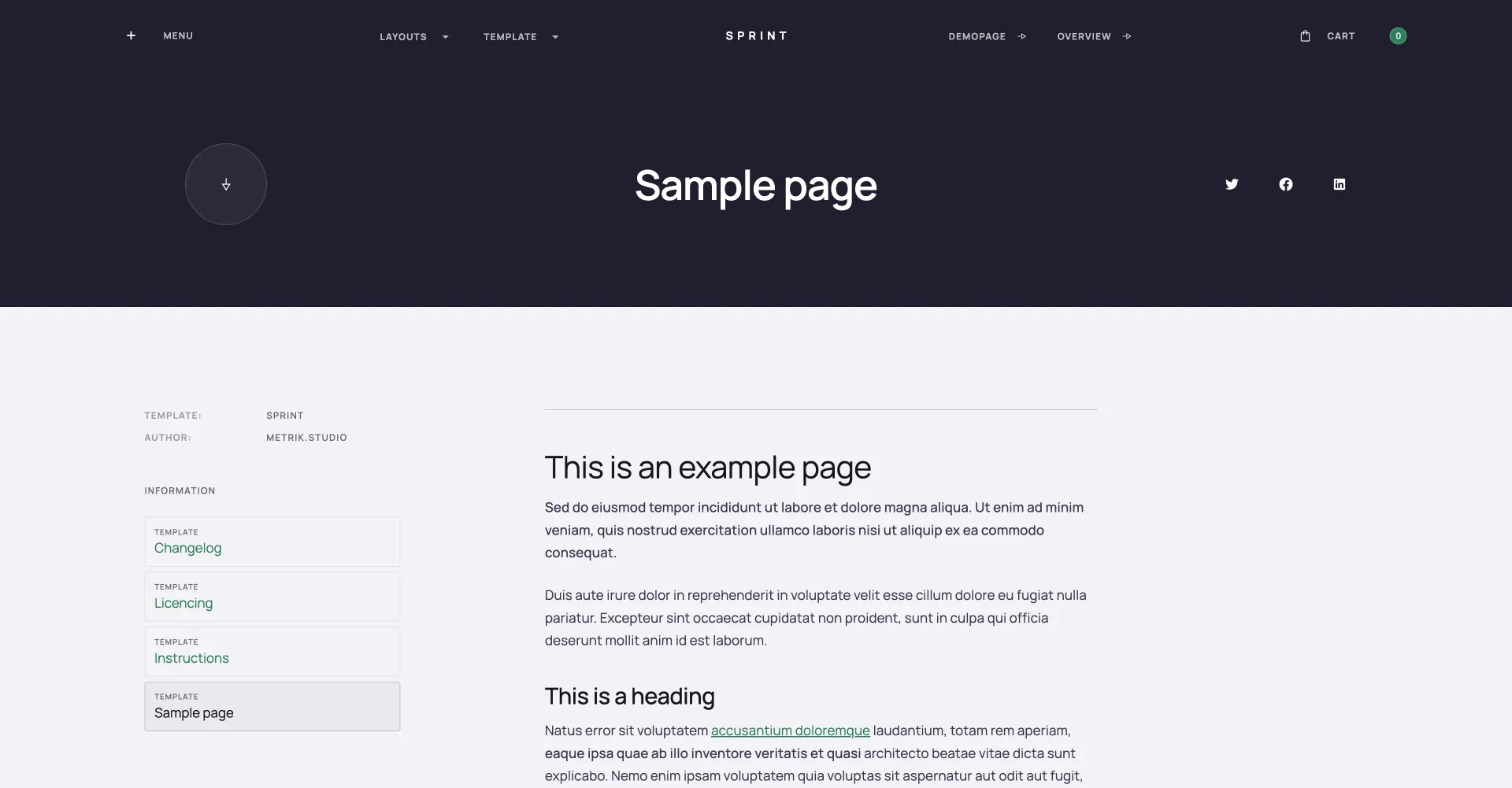 Sprint - UI Kit Webflow template screenshot