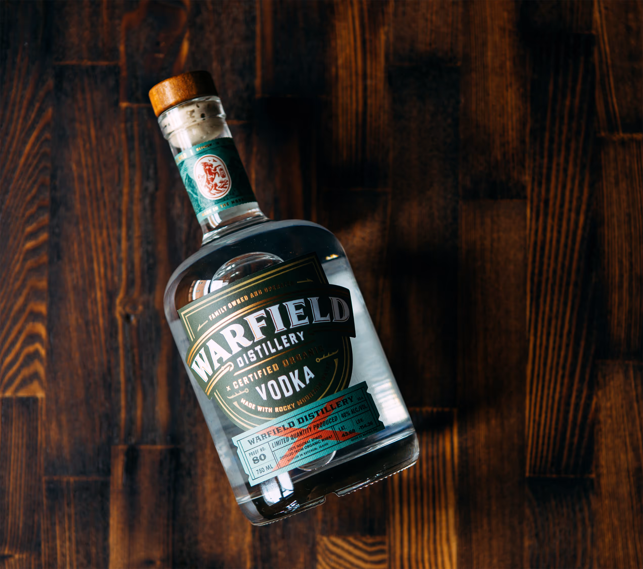 Whiskey Bottle on wood