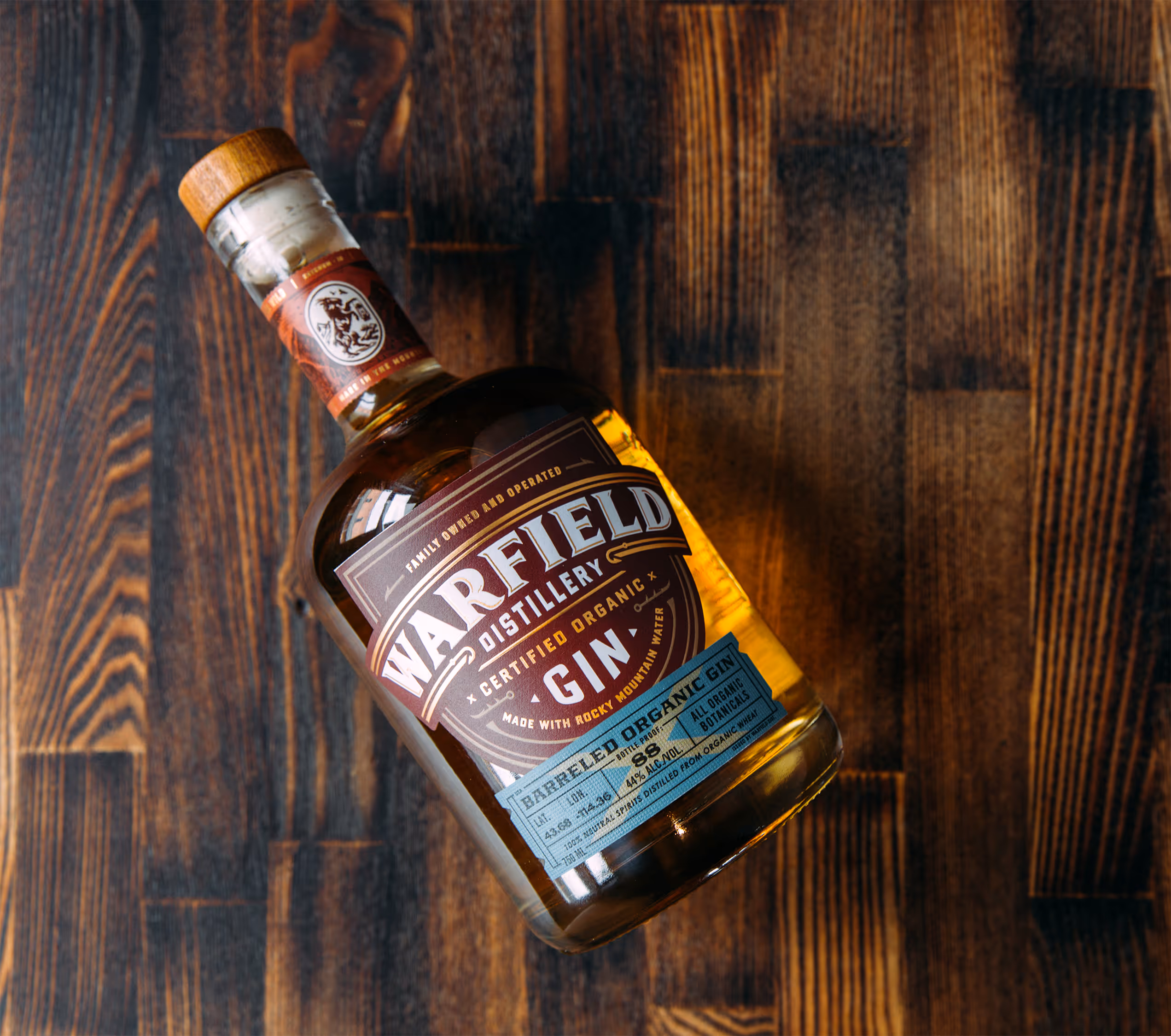 Whiskey Bottle on wood