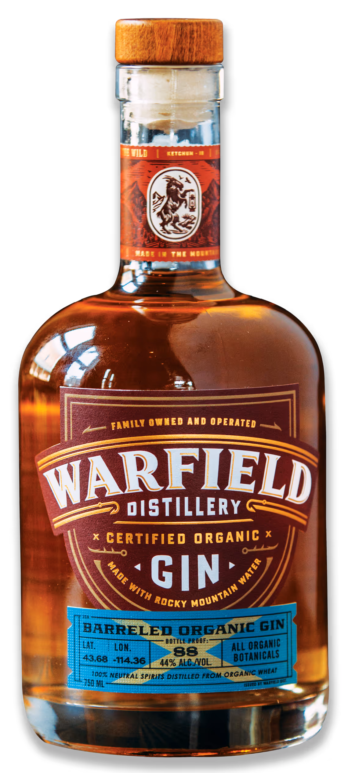 Warfield aged gin bottle