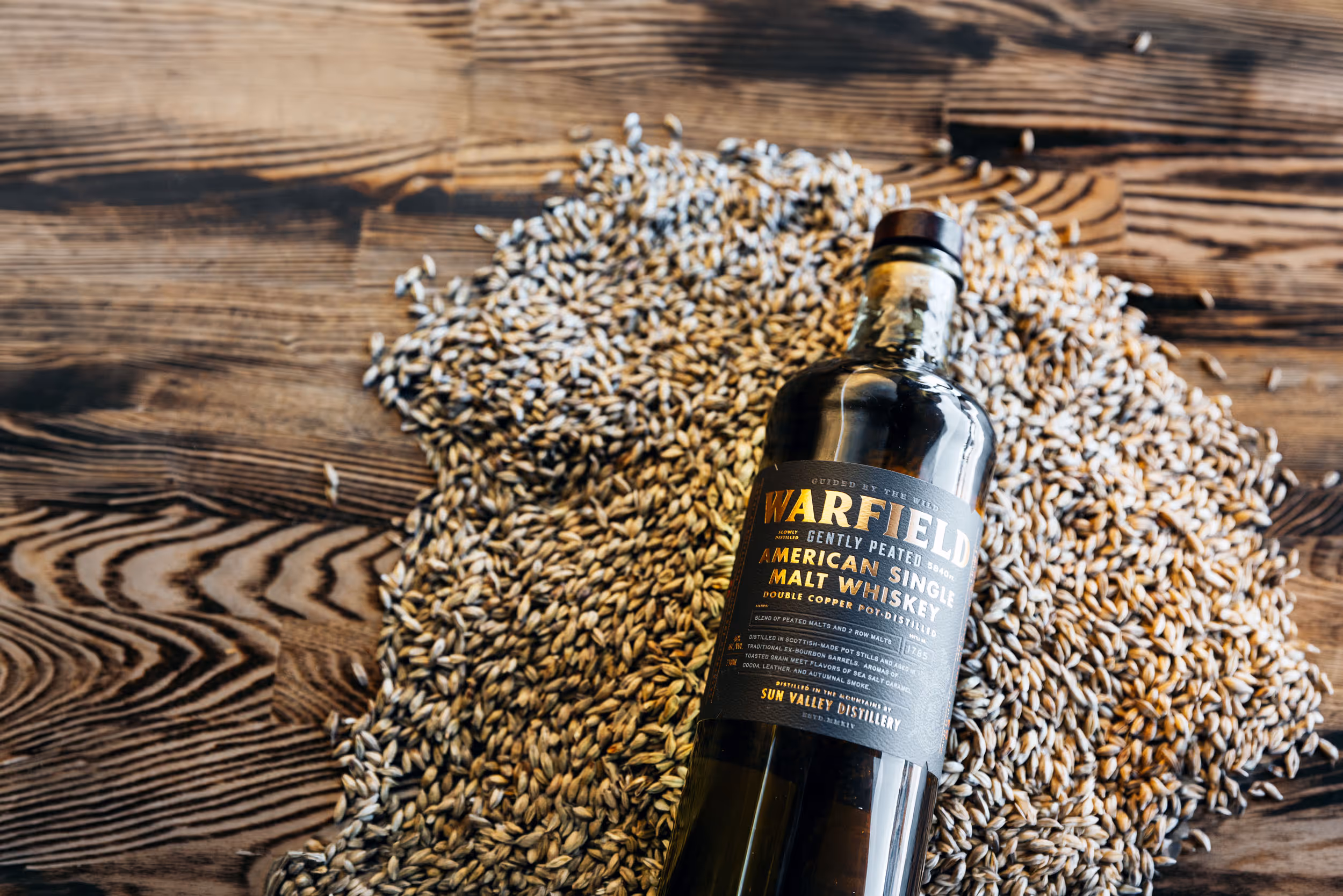 Whiskey Bottle on wood