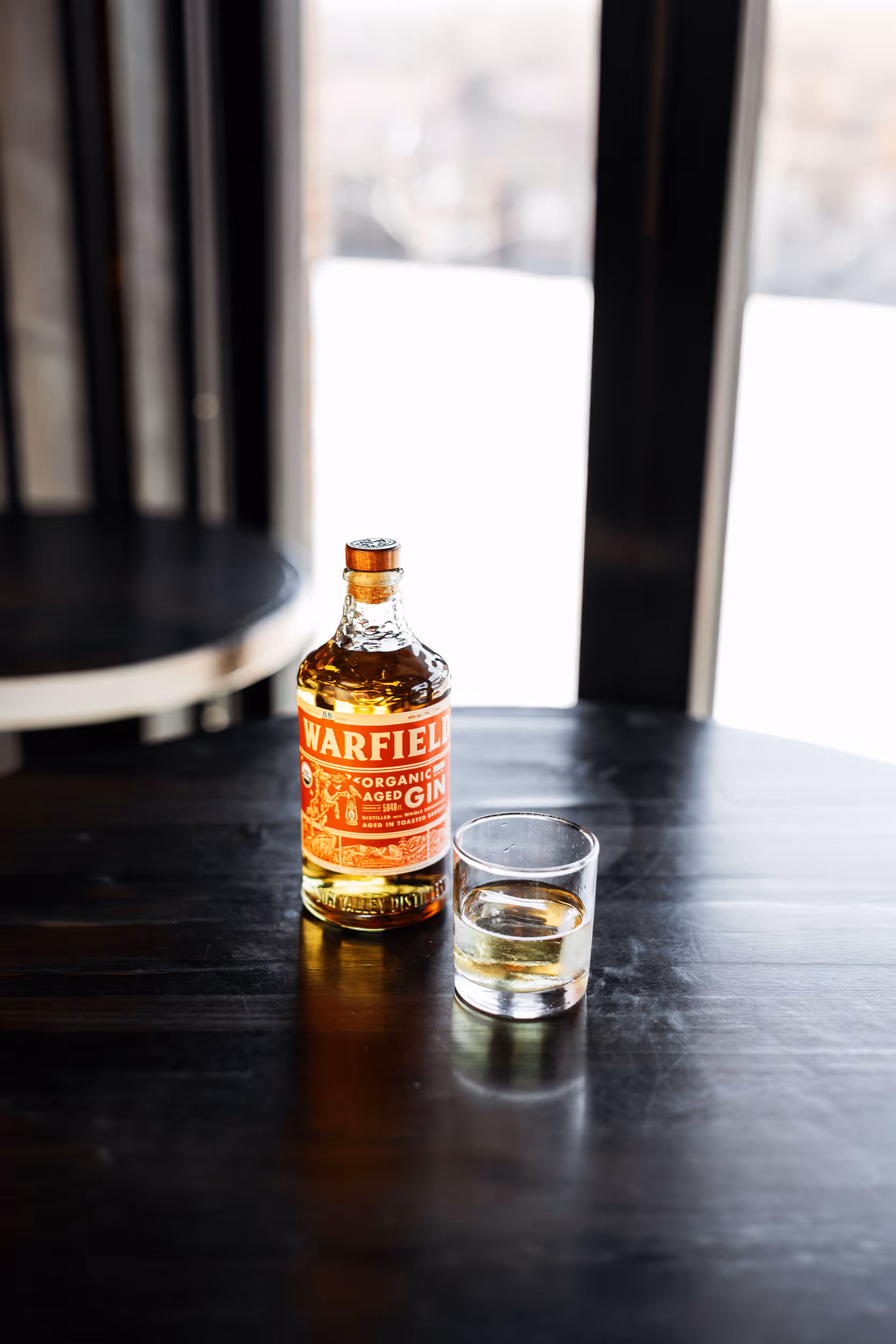 Whiskey Bottle on wood