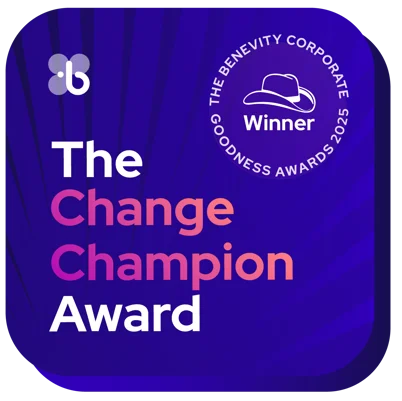 The Benevity Corporate Goodness Awards 2025 badge: The Change Champion Award Winner.