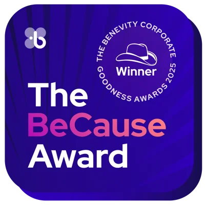 The Benevity Corporate Goodness Awards 2025 badge: The BeCause Award Winner.