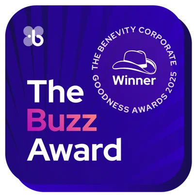 The Benevity Corporate Goodness Awards 2025 badge: The Buzz Award Winner.