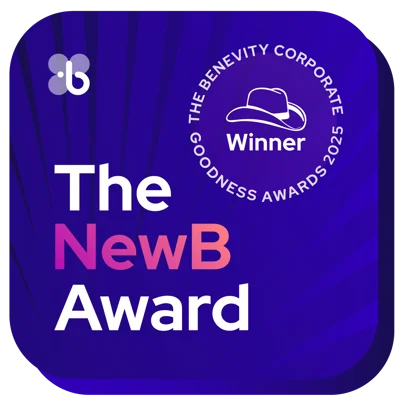 The Benevity Corporate Goodness Awards 2025 badge: The NewB Award Winner.