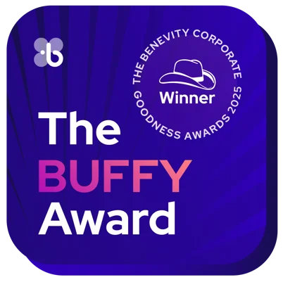 The Benevity Corporate Goodness Awards 2025 badge: The BUFFY Award Winner.