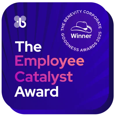 The Benevity Corporate Goodness Awards 2025 badge: The Employee Catalyst Award Winner.