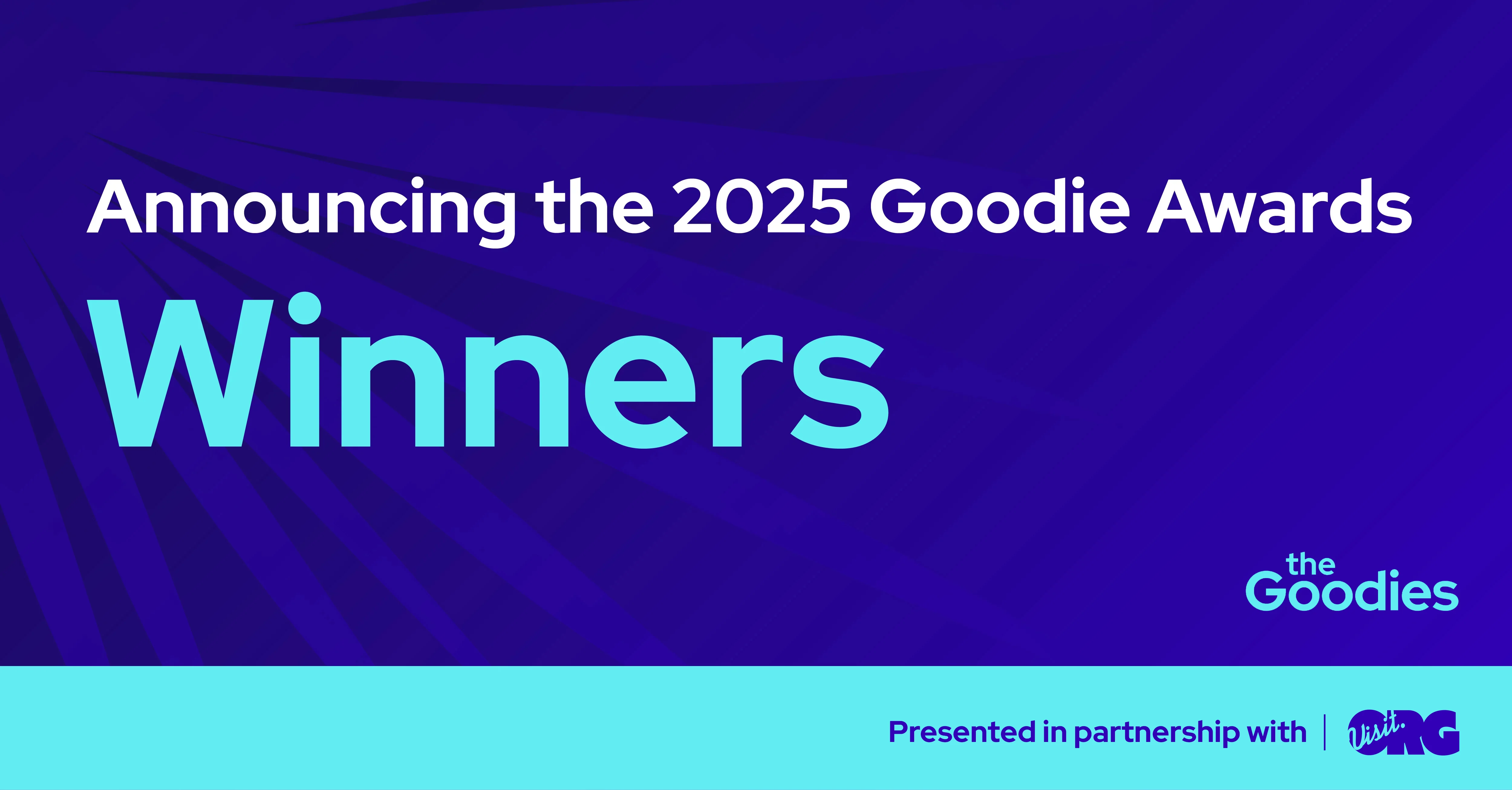 A banner with the text "Announcing the 2024 Goodie Awards Winners" and the Goodies logo in the bottom right corner.