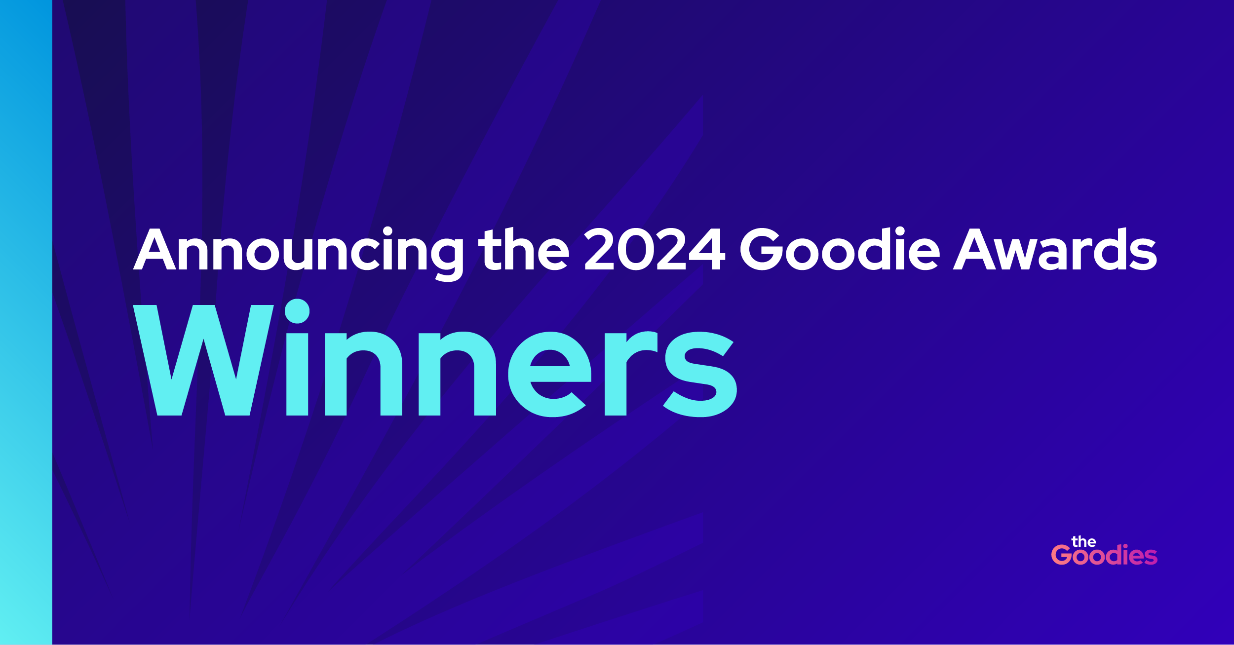A banner with the text "Announcing the 2024 Goodie Awards Winners" and the Goodies logo in the bottom right corner.