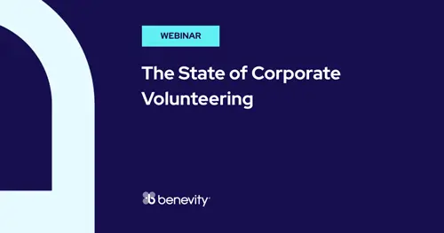 Webinar announcement titled The State of Corporate Volunteering.
