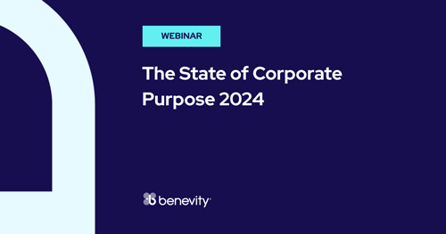 Text graphic with the message: The State of Corporate Purpose 2024 Webinar.