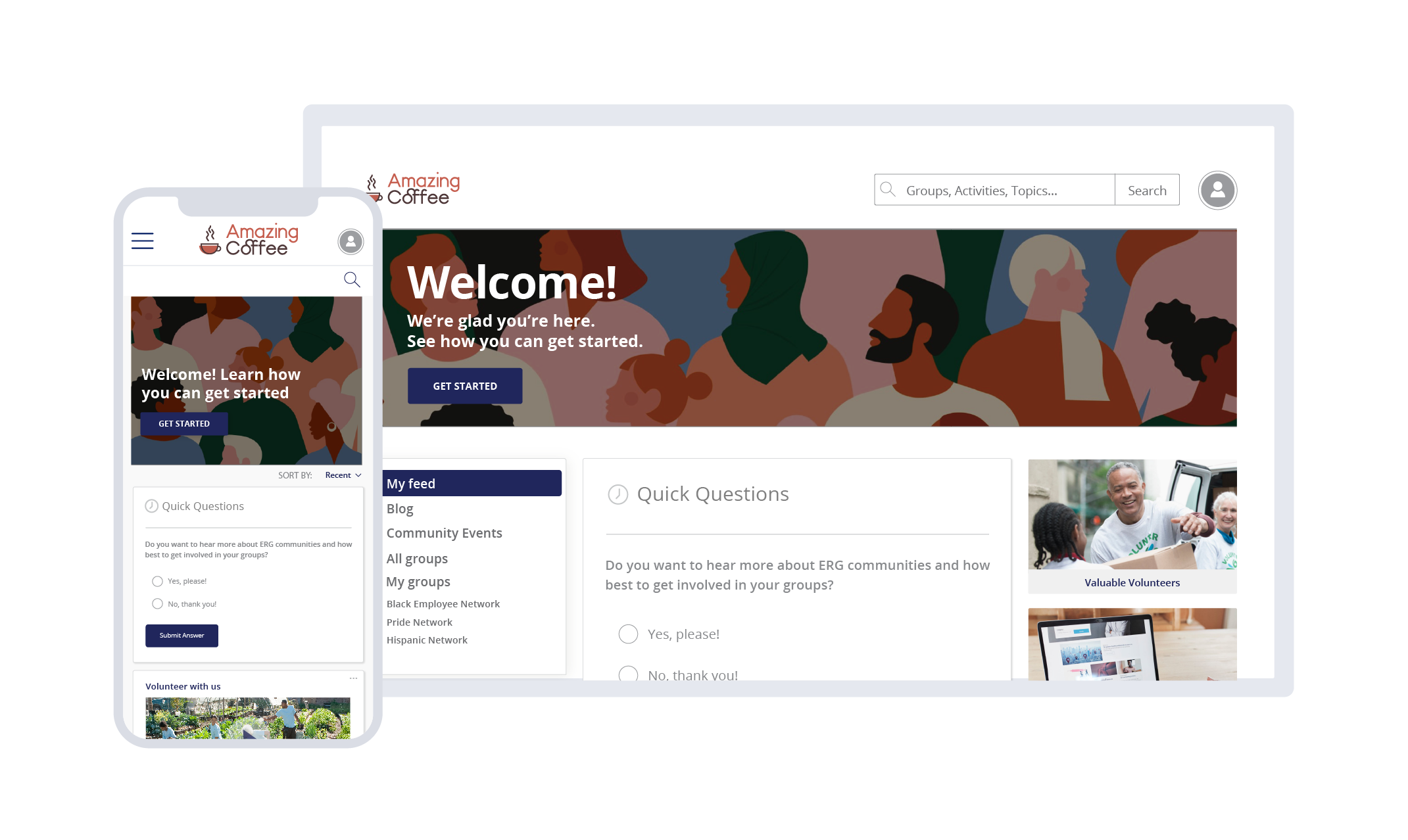 Benevity Affinity Groups home screen