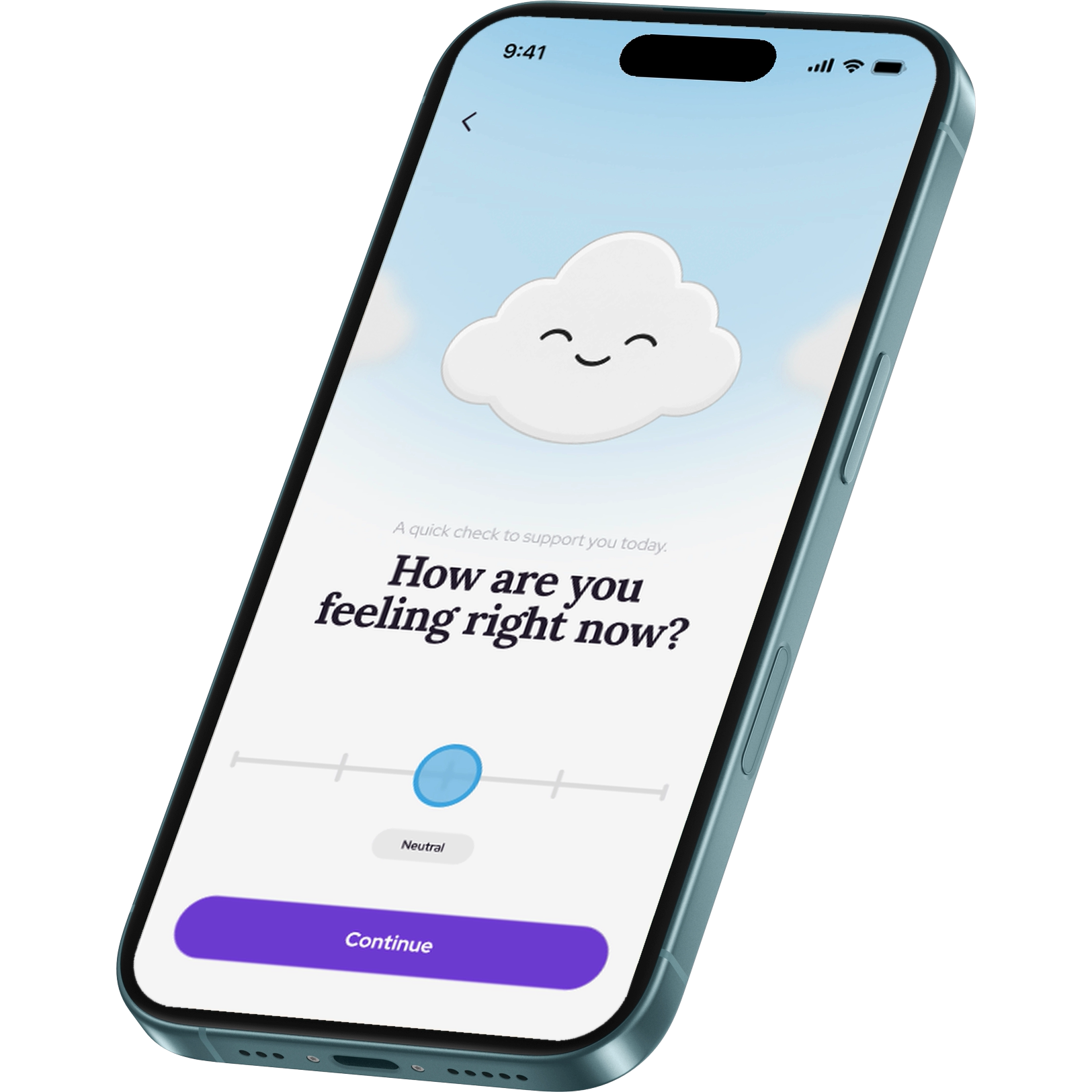 Wist app on a phone asking how are you feeling right now